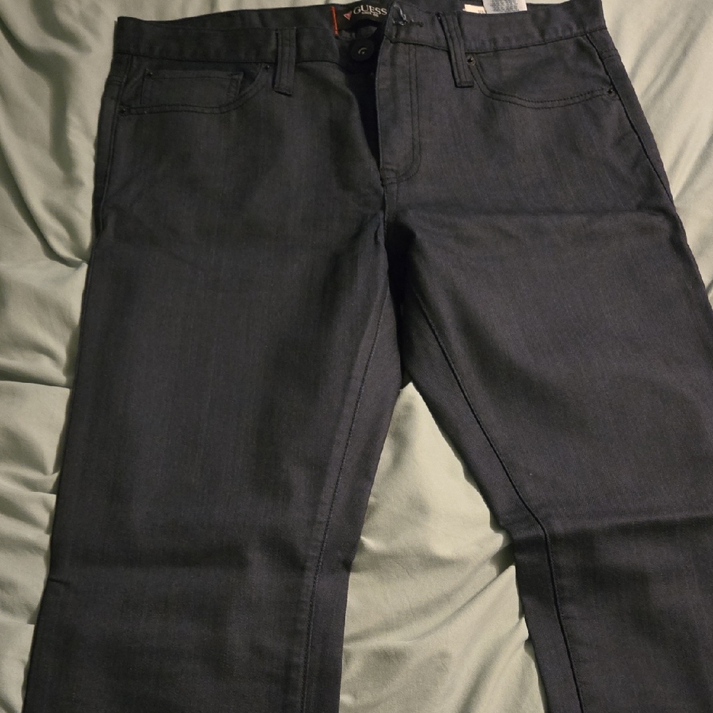 Guess Men's Charcoal Straight Jeans